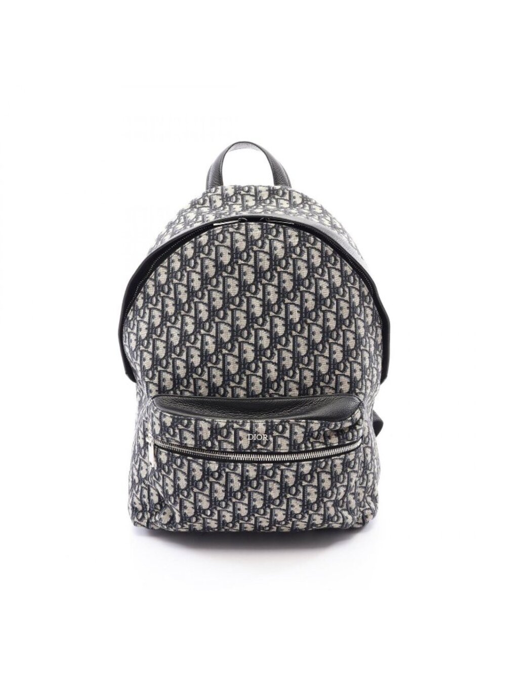 Dior Backpack Oblique Jacquard Navy Canvas Leather Rider